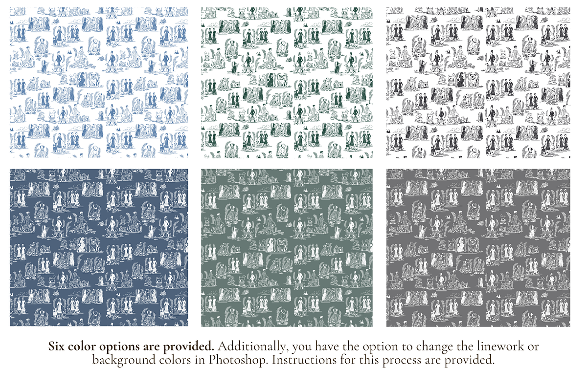Dog Toile de Jouy Pattern, a Background Graphic by Hughes Studio (Photo 2 of 8)