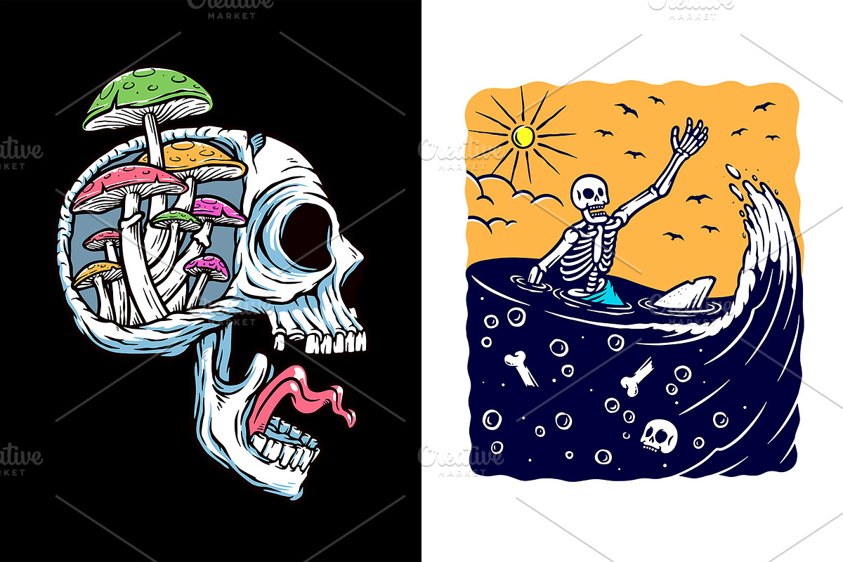 25 in 1 Bundle - Skull Illustrations, a Person Illustration by gunaonedesign (Photo 19 of 21)