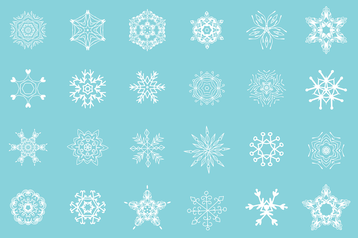 Golden snowflakes clip art set., an Icon by mcherevan (Photo 4 of 4)