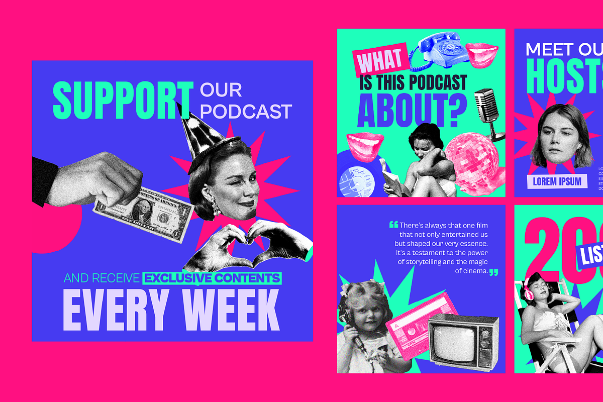 Instagram Posts Template for Podcast, a Social Media Template by JoanaCelina (Photo 2 of 7)