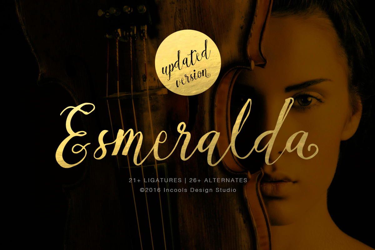 Esmeralda [UPDATED], a Script Font by Incools (Photo 1 of 6)