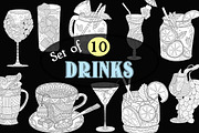 Drinks coloring pages, a Food Illustration by LidiaP (Thumbnail 1 of 3)