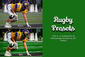 30 Rugby Photoshop Actions LUTs