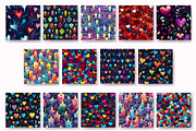 Seamless patterns for Valentines Day, a Texture Illustration by KENO Mascots (Thumbnail 3 of 8)