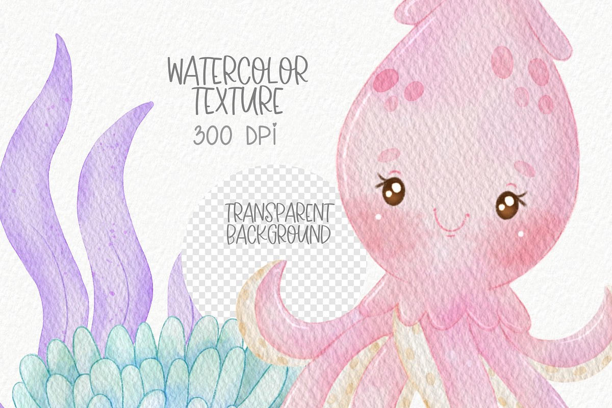 Under the Sea 2 Watercolor Clipart, an Animal Illustration by Estúdio Lin (Photo 4 of 7)