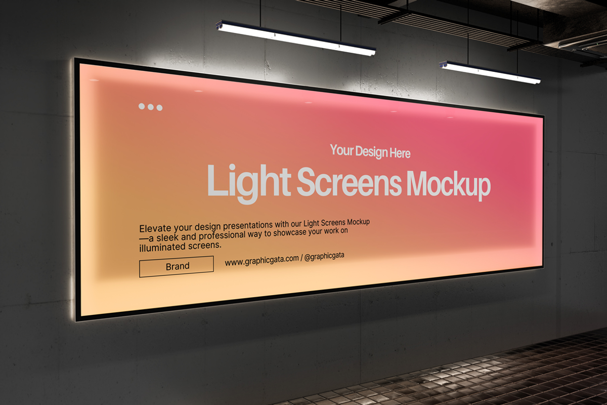 Light Screens Mockup, a Mockup by PixelPiknik (Photo 2 of 6)