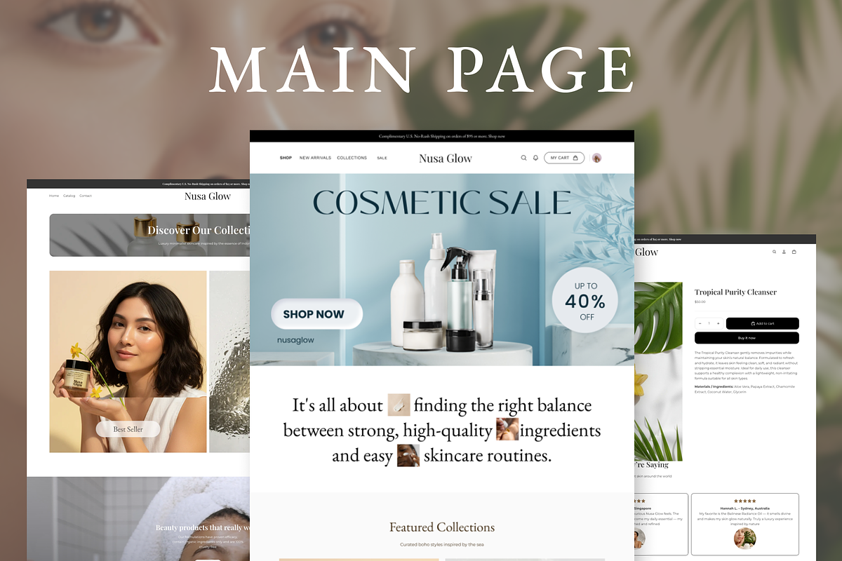 Nusa Glow Organic Store Template, a Shopify Template by AtelierDuVow (Photo 3 of 10)