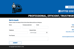 Man With A Van/Removals HTML Website