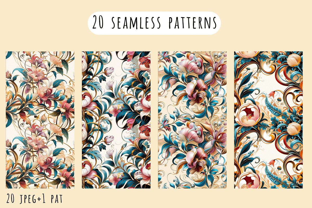 Royal Bouquet - Floral Patterns, a Pattern Graphic by Art Sproot (Photo 4 of 12)