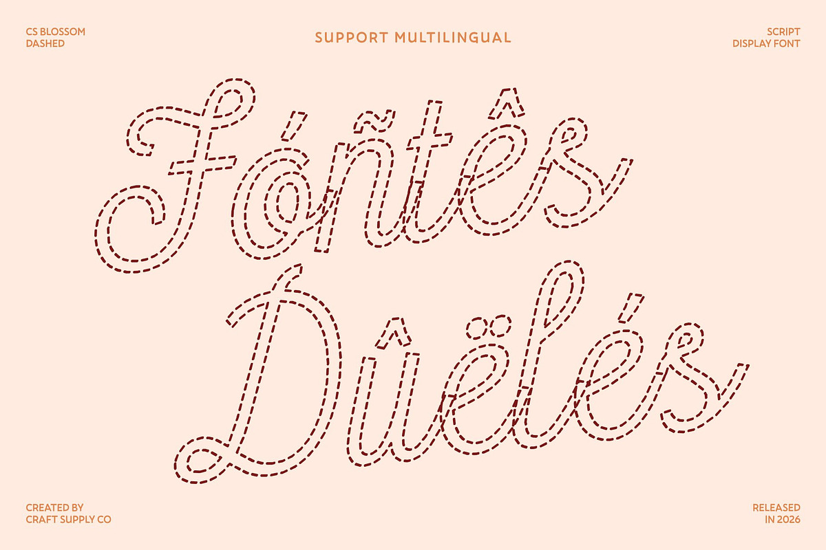 CS Blossom Dashed, a Script Font by Craft Supply Co. (Photo 7 of 8)