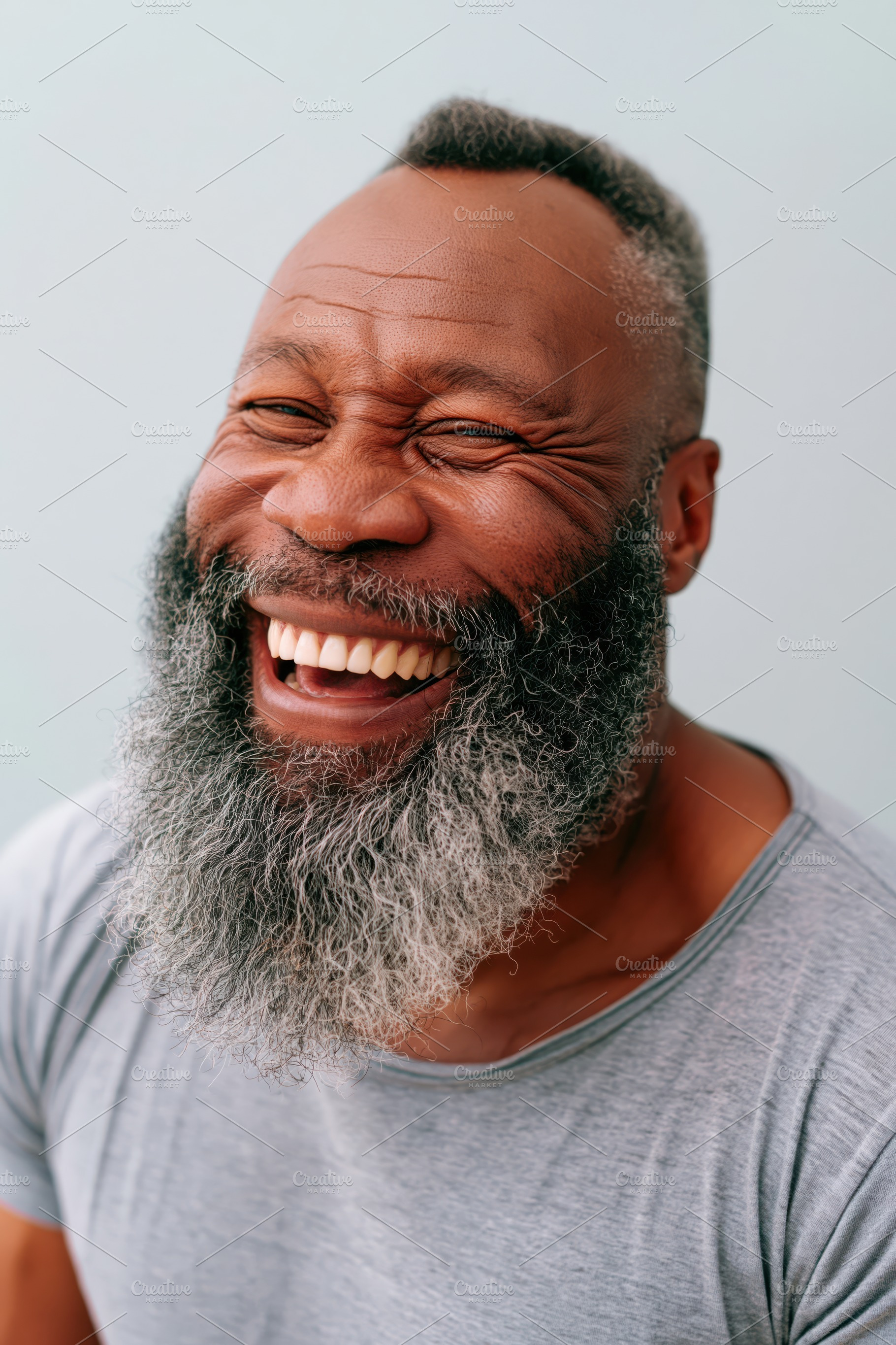 bearded man in 50s with grey hair, a Person Photo by Lermont51