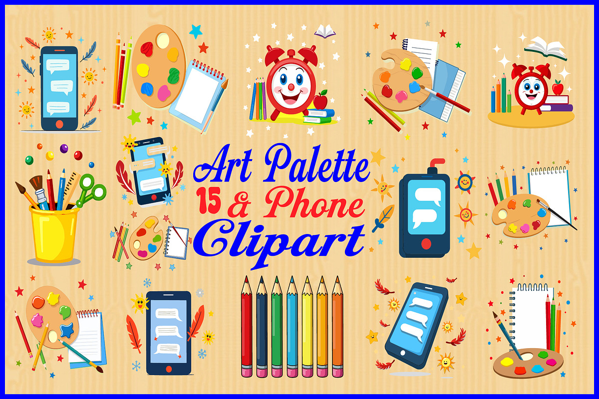 Art Palette & Phone Clipart, an Object Graphic by Designs_River (Photo 1 of 16)