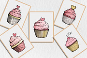Valentine Day Cupcake Clipart, a Seasonal Illustration by Rose Art (Thumbnail 6 of 8)