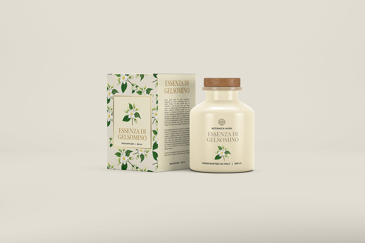 Reed Diffuser Bottle Package Mockup, a Packaging Mockup by Illusiongraphic (Photo 7 of 20)