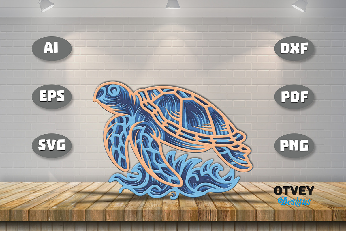 Ocean Animals Laser Cut SVG Bundle, an Animal Illustration by OTVEY DESIGN (Photo 2 of 5)