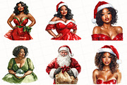 Black Curvy Girl Christmas Clipart, an Illustration by OK Design (Thumbnail 3 of 5)