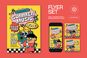 Yellow Summer Music Fest Flyer Set, a Flyer Template by graphicook (Thumbnail 1 of 3)