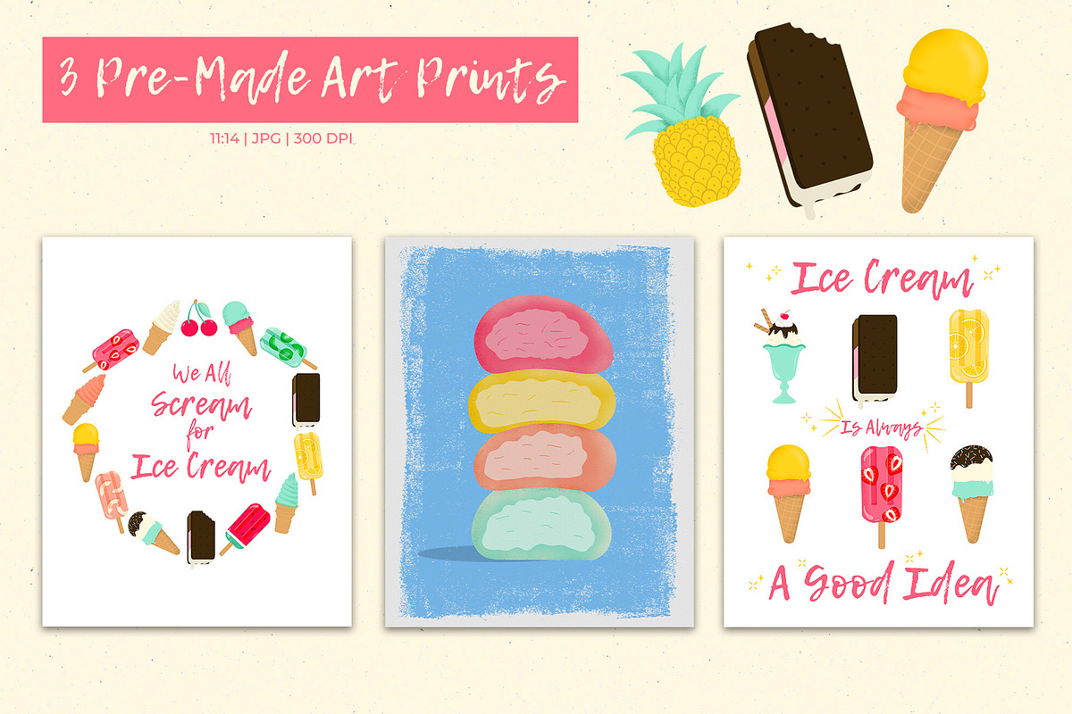 Summer Sweets Clipart & Patterns, a Food Illustration by The Audacious Brush (Photo 8 of 11)