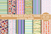 Mahjong Seamless Digital Paper, a Pattern Graphic by Designking (Thumbnail 1 of 4)