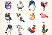 Funny bird Clipart Bundle, an Illustration by DreamCafeArt (Thumbnail 4 of 5)