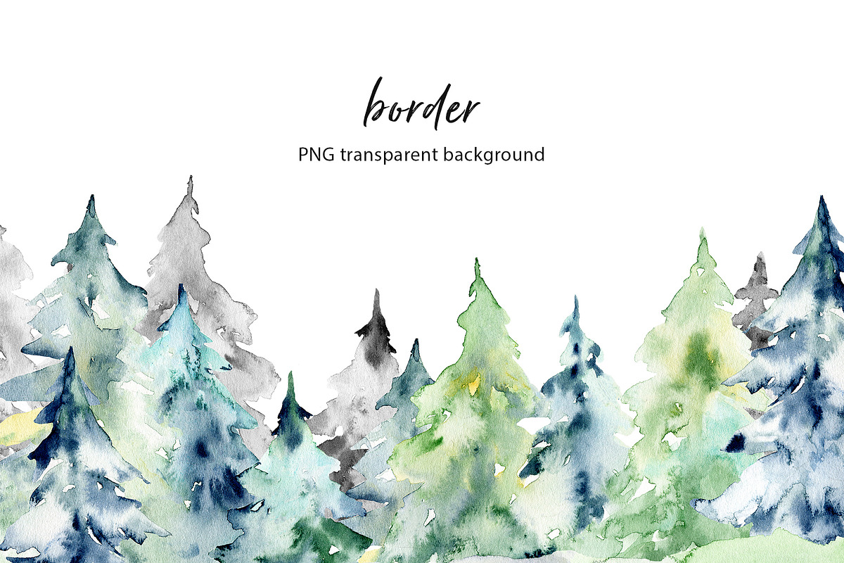 Forest and mountains watercolor set, an Illustration by Larisa Maslova (Photo 3 of 11)