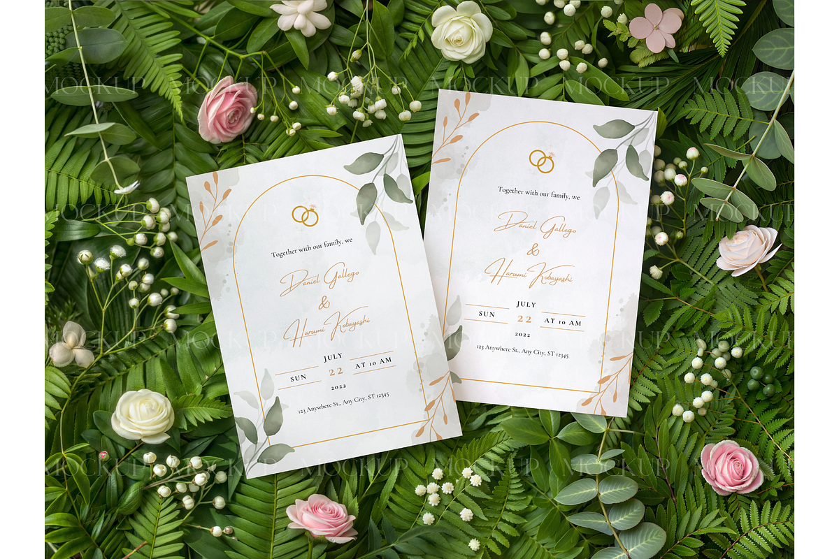 Lush Botanical Invitation Mockup, a Product Mockup by MockupWizard