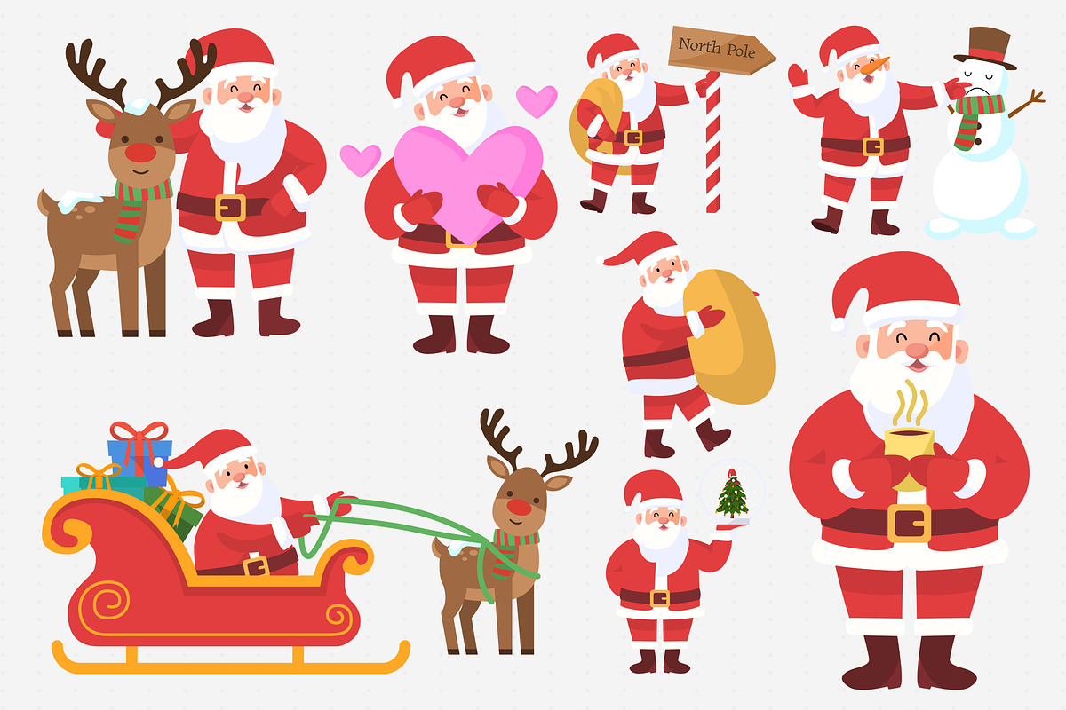 Santa Claus Vector Set, an Object Graphic by Eklip Studio (Photo 2 of 2)