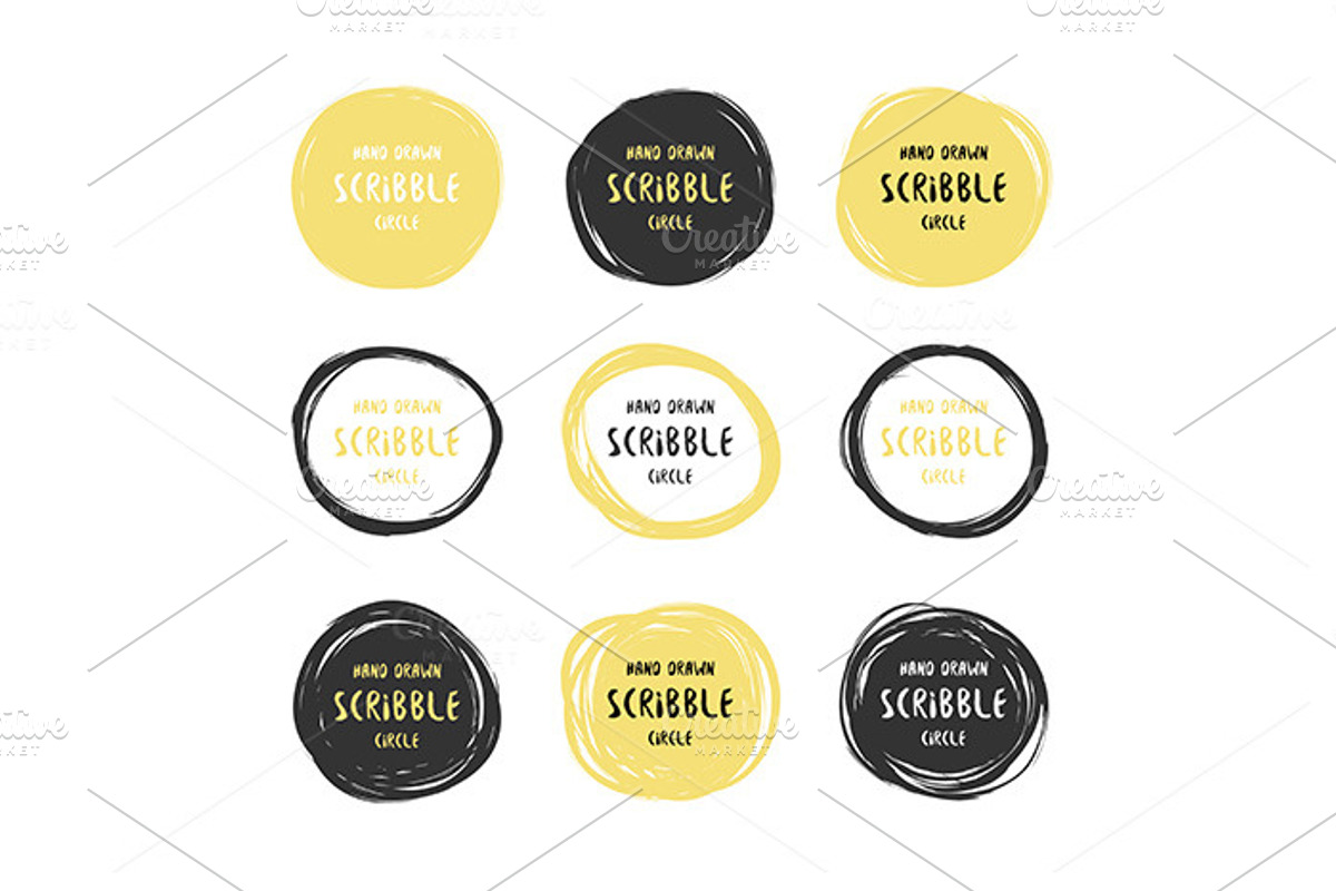 Scribble label set, a Texture Illustration by Primula`s shop (Photo 5 of 5)