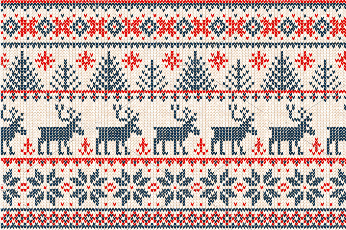 Christmas seamless knitted patterns, a Pattern Graphic by VasilkovS (Photo 4 of 5)
