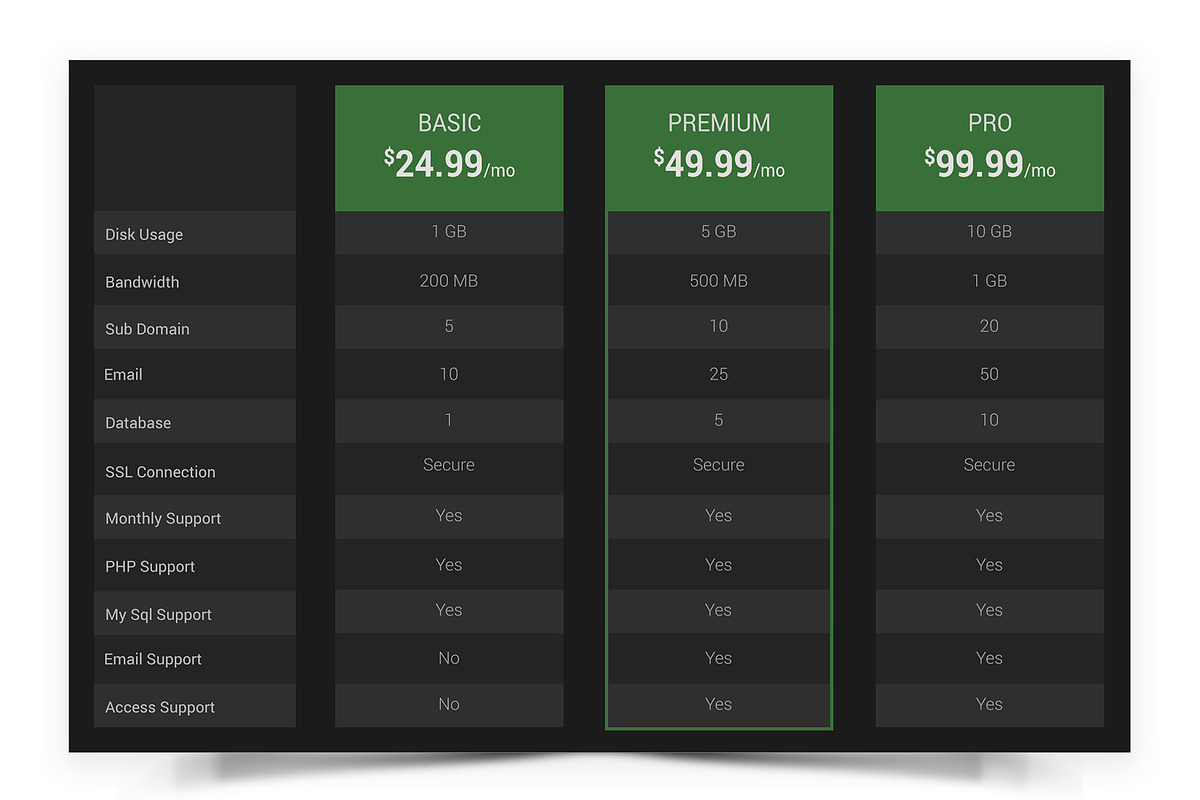 Pricing Table, a Templates & Theme by ARP Creation (Photo 2 of 6)