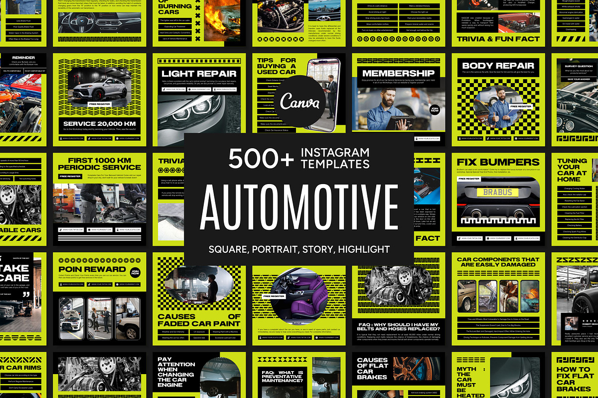 Automotive Green Template, a Social Media Template by Kalubuak (Photo 1 of 10)