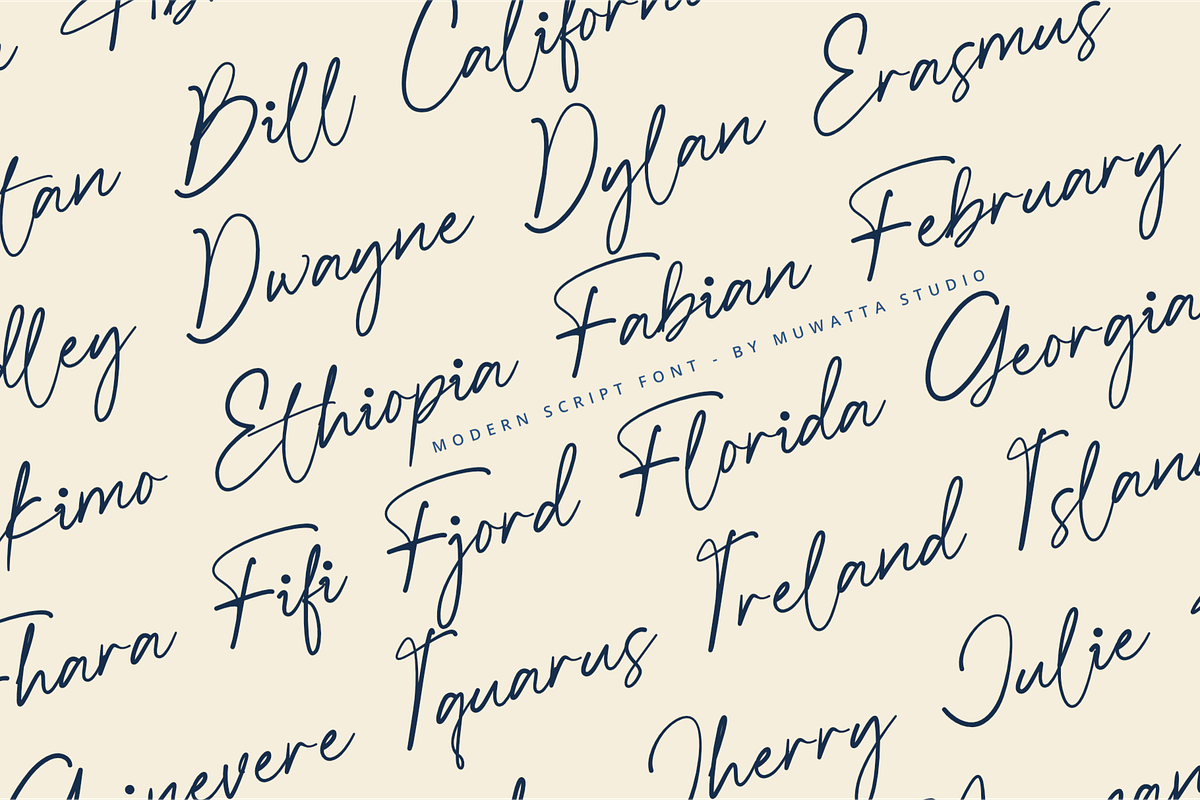 Bright Script, a Handwritten Font by Muwatta Studio (Photo 2 of 10)