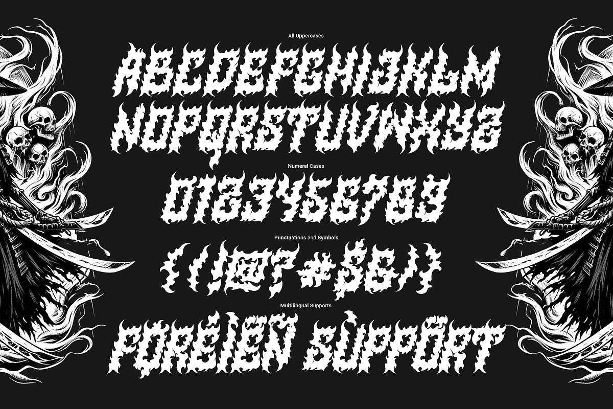 Syrax – Brutal Black Metal Typeface, a Blackletter Font by Ardana Creative (Photo 8 of 9)