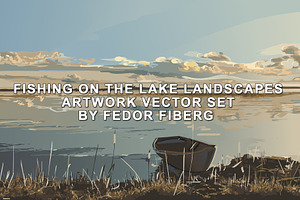 Fishing landscapes artwork vector 
