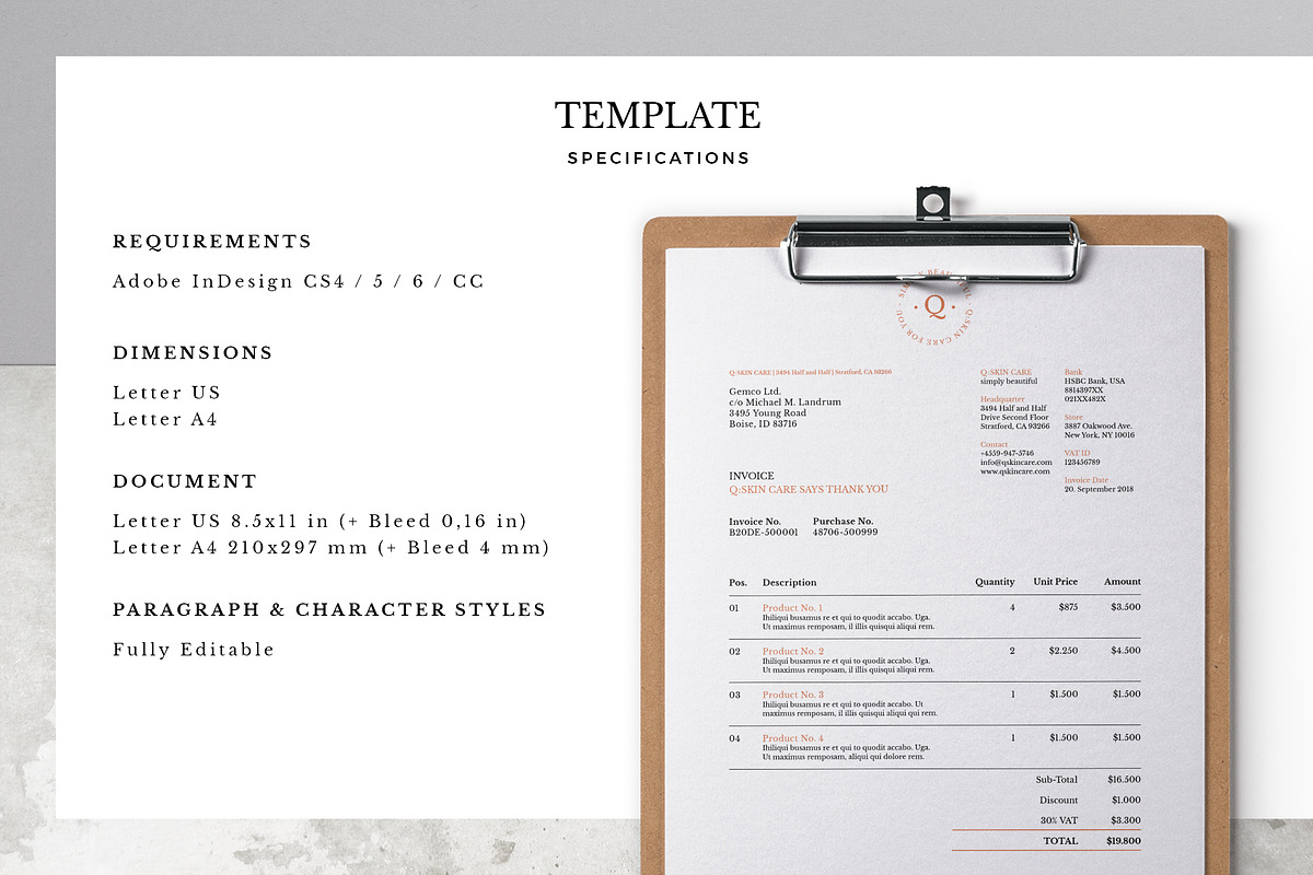 Q: Letter & Invoice Template, a Stationery Template by Kovy (Photo 3 of 6)