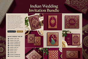 Indian Wedding Invitation PSD Cards, a Card Template by Dreamanart