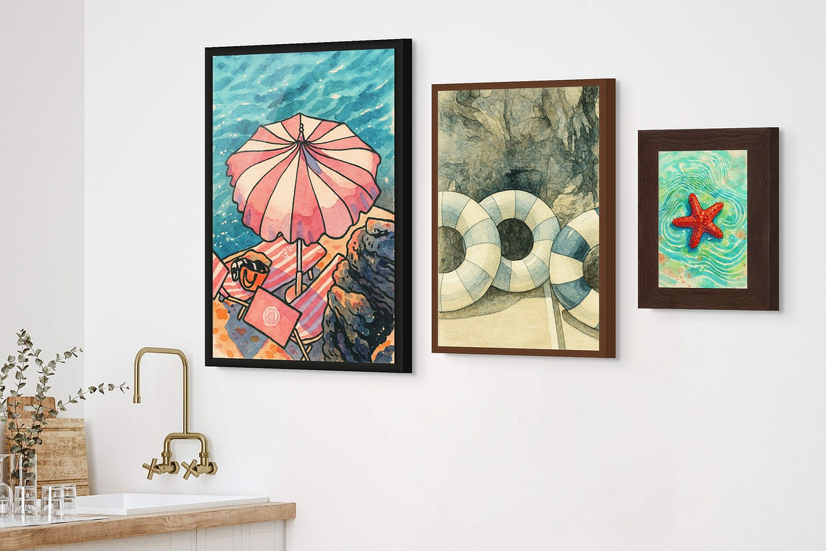 Coastal Core Watercolour Art Prints, a Decorative Illustration by Saint aury Studio (Photo 6 of 6)