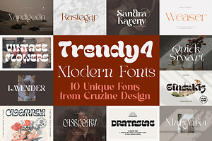 Trendy & Modern Fonts 4 - 10 Sets