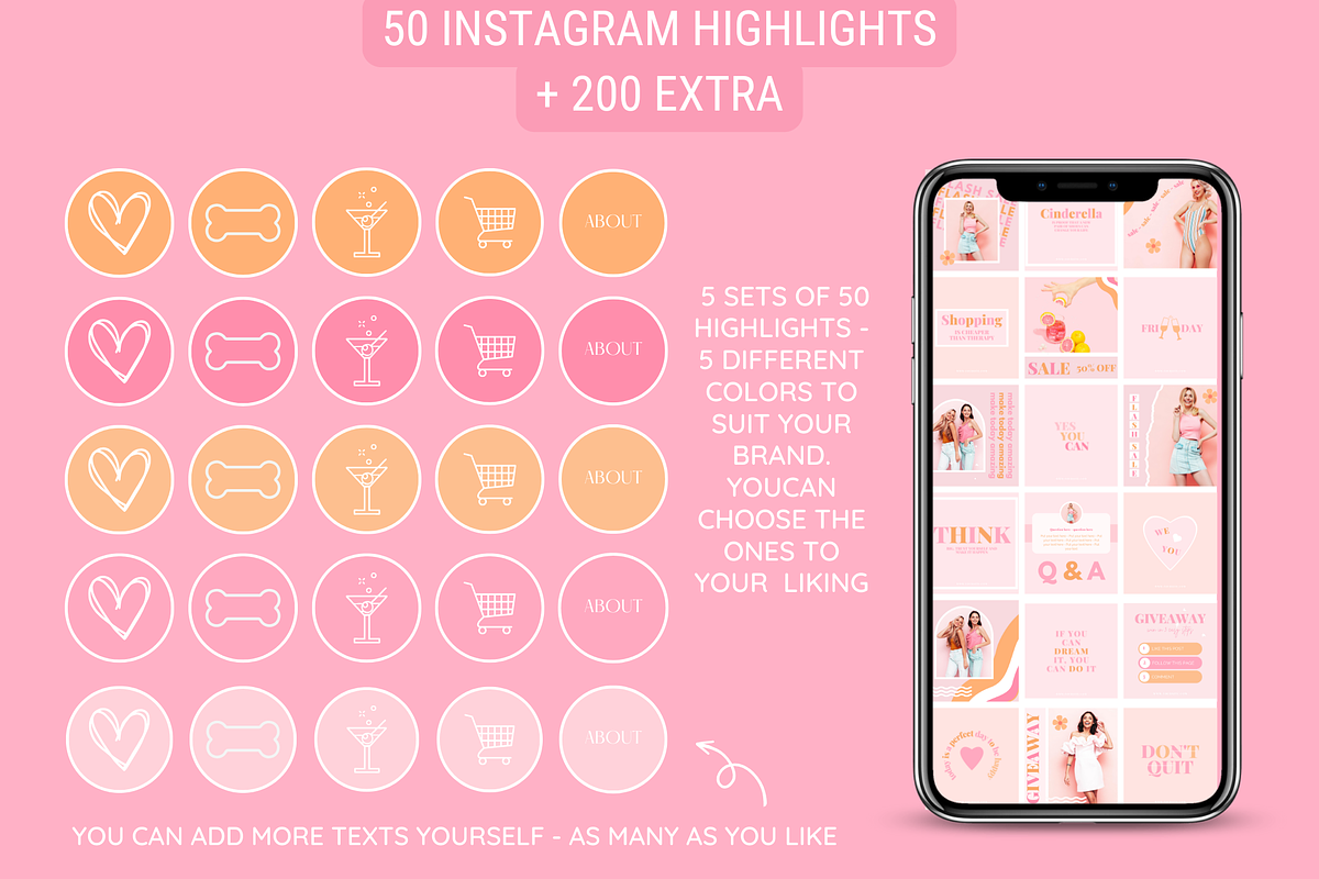 Peach Pink Instagram Templates, a Social Media Template by SunshineStudioBoutique (Photo 9 of 12)
