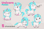 Unicorn - cute ponies, an Animal Illustration by moja doodle (Thumbnail 2 of 6)