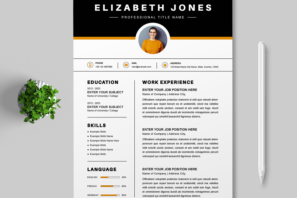 Resume Template, a Resume Template by MightyDesign (Photo 3 of 6)