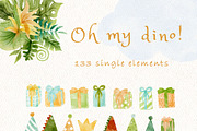 Baby dinosaur watercolour clipart, an Animal Illustration by heyiamalice (Thumbnail 8 of 13)