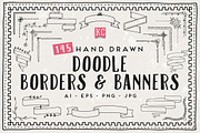 Doodle borders and banners, a Decorative Illustration by Katy Clemmans (Thumbnail 1 of 9)