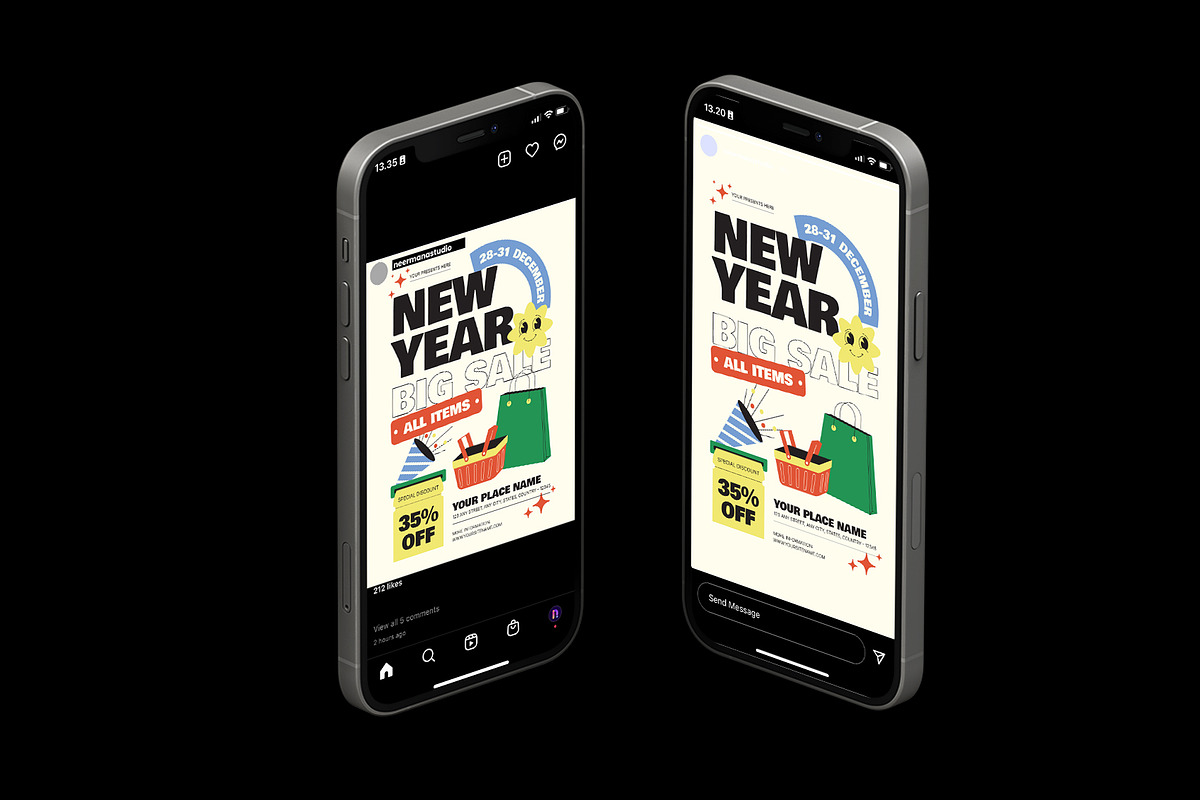 Playful New Year Sale Flyer, a Flyer Template by Neermana (Photo 4 of 4)