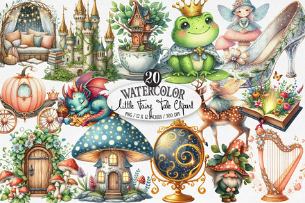 Watercolor Little Fairy Tale Clipart