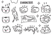 Good night cats, an Animal Illustration by cutelevindesign (Thumbnail 2 of 9)