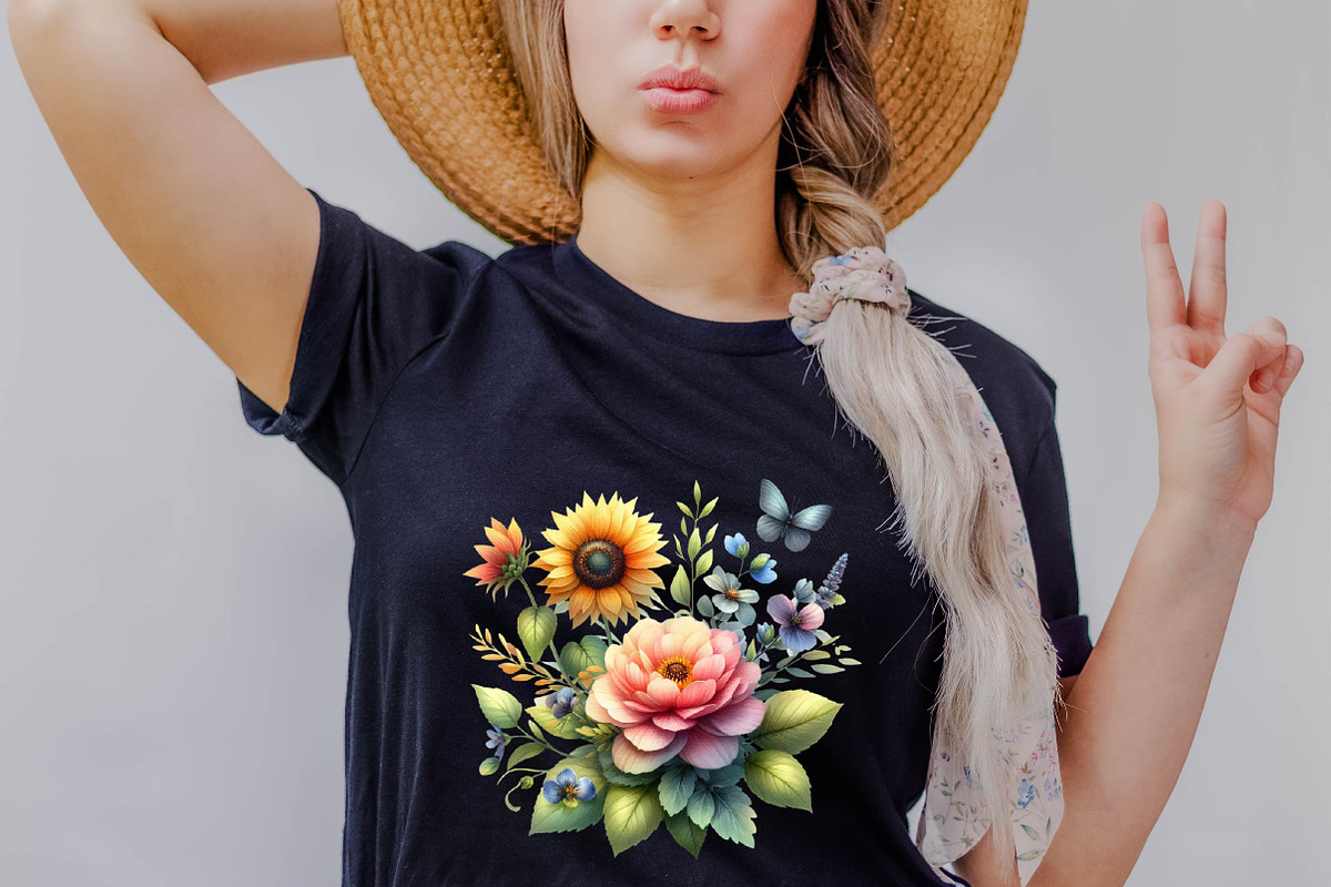 Watercolor Summer Flower Sublimation, an Illustration by SVGArt (Photo 3 of 7)
