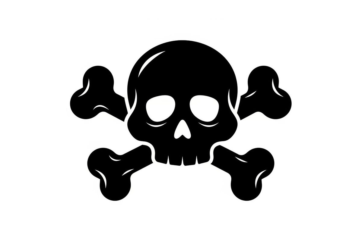 Skull & Crossbones Silhouette Vector, an Illustration by jahid234 (Photo 11 of 51)
