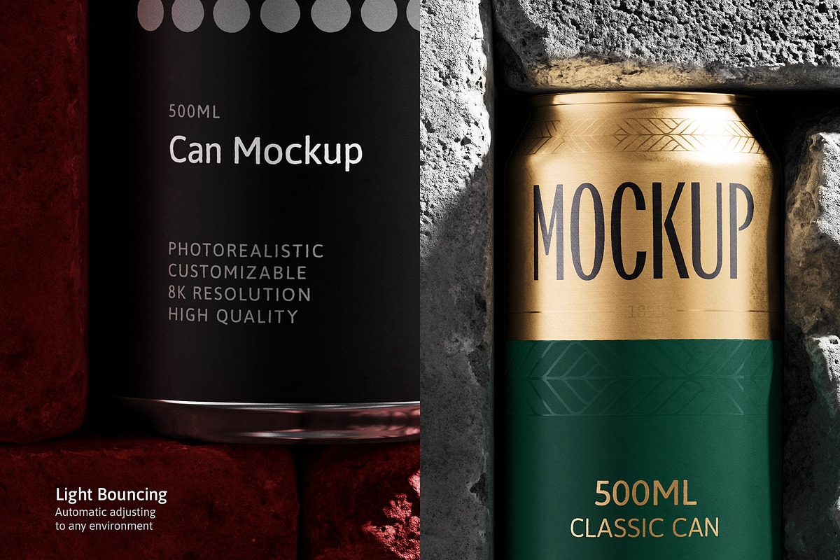 500ml Can Mockup | Brick Scene, a Packaging Mockup by AY Mock-Ups (Photo 5 of 7)