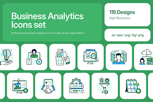 115 Business Analytics Icons, a Duotone Icon by Prosymbols